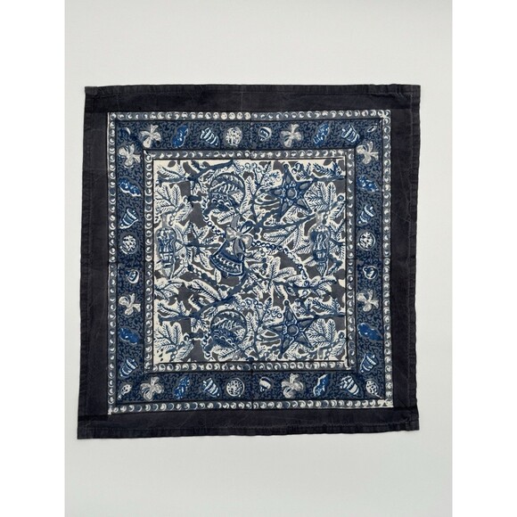 Couleur Nature Bruno Lamy 100% Cotton Noel Napkins Blue 19”x19” Set Of 6 Or 12 - Picture 2 of 6